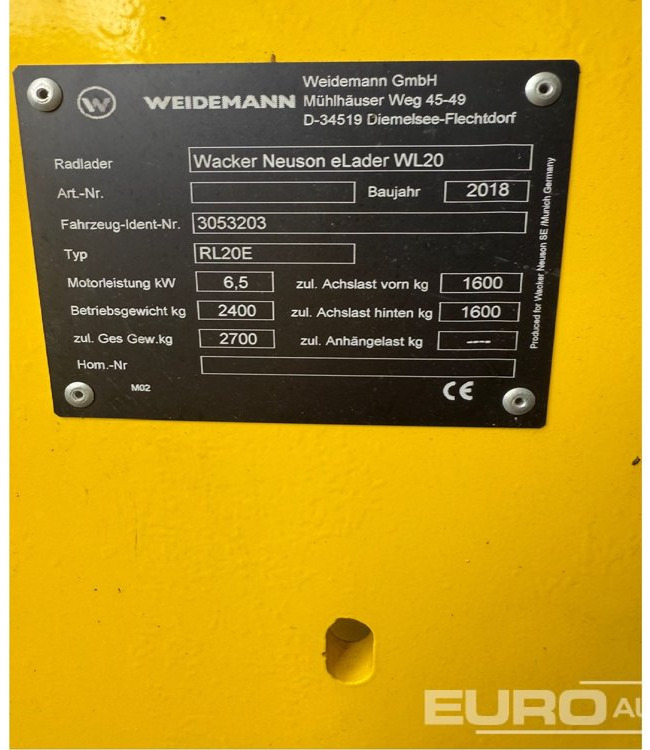 Unused Wacker Neuson WL20E - מעמיס גלגלים: תמונה 2 Unused Wacker Neuson WL20E - מעמיס גלגלים: תמונה 2