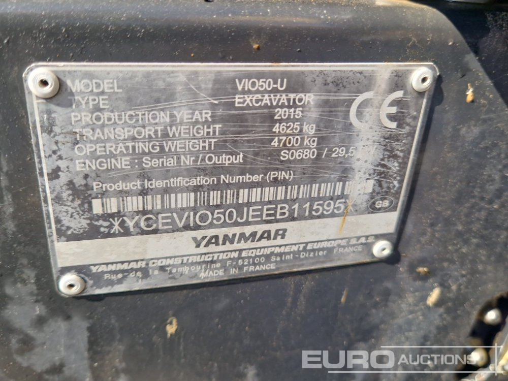 מיני מחפר 2015 Yanmar ViO50-U: תמונה 44 מיני מחפר 2015 Yanmar ViO50-U: תמונה 44