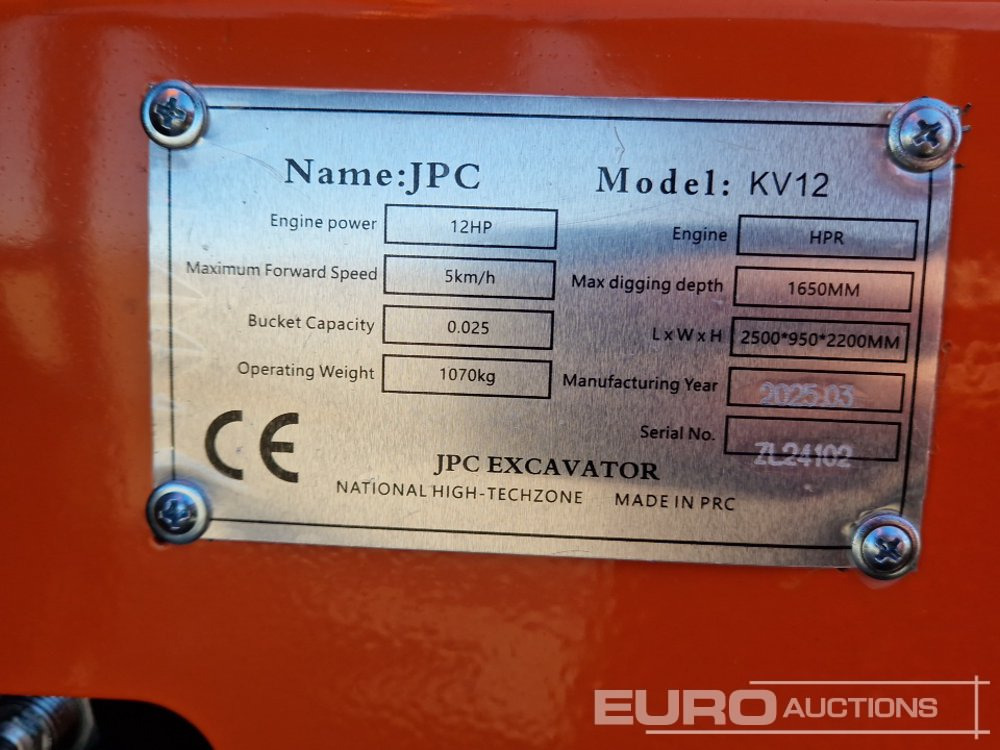 מיני מחפר Unused 2025 JPC KV 12: תמונה 40