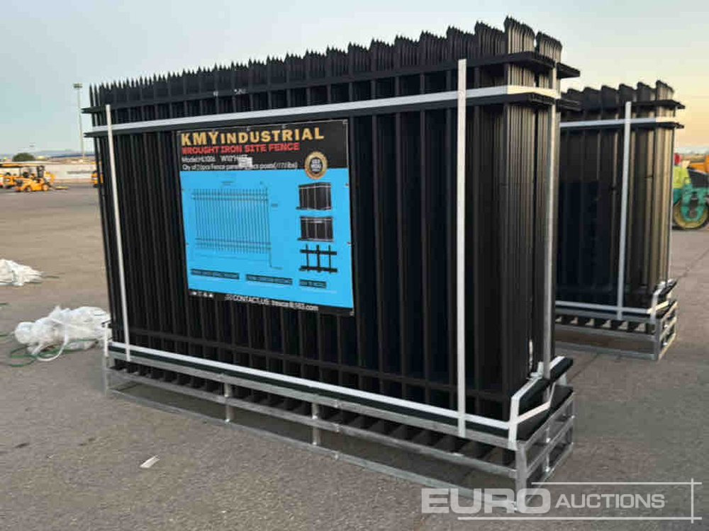 Unused 2025 KMY Industrial Iron Site Fence, Qty (20 of) Fence Panels, (20 of) Posts (W10XH6') Powder Coated Surface - כלי/ ציוד: תמונה 3 Unused 2025 KMY Industrial Iron Site Fence, Qty (20 of) Fence Panels, (20 of) Posts (W10XH6') Powder Coated Surface - כלי/ ציוד: תמונה 3