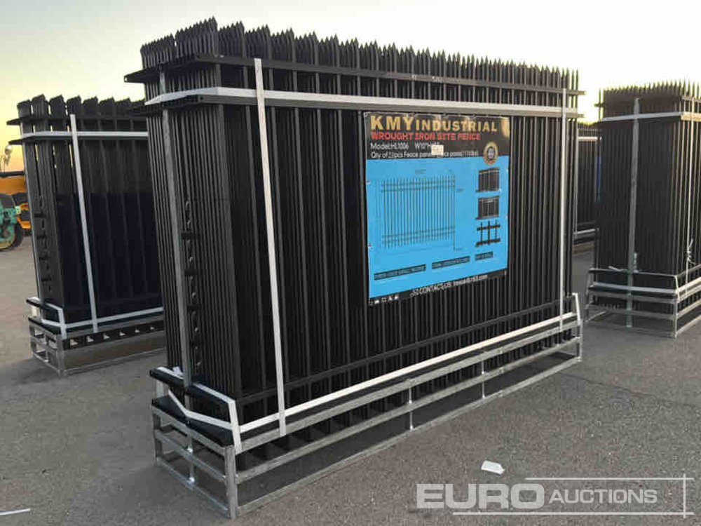 Unused 2025 KMY Industrial Iron Site Fence, Qty (20 of) Fence Panels, (20 of) Posts (W10XH6') Powder Coated Surface - כלי/ ציוד: תמונה 1 Unused 2025 KMY Industrial Iron Site Fence, Qty (20 of) Fence Panels, (20 of) Posts (W10XH6') Powder Coated Surface - כלי/ ציוד: תמונה 1
