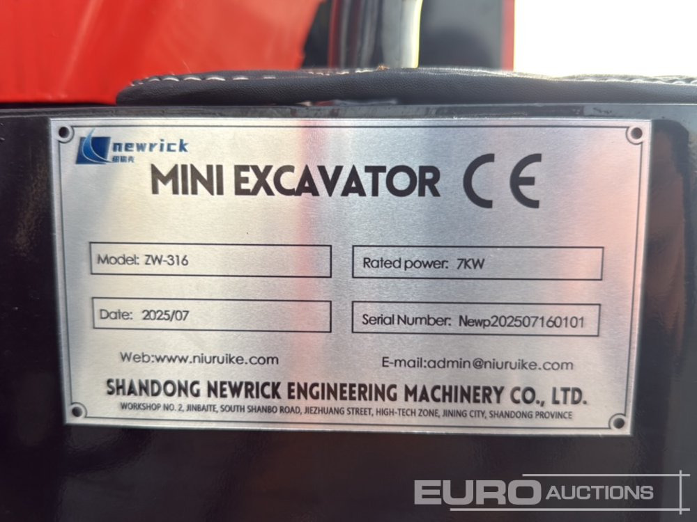 מיני מחפר Unused 2025 Newrick ZW316: תמונה 34 מיני מחפר Unused 2025 Newrick ZW316: תמונה 34