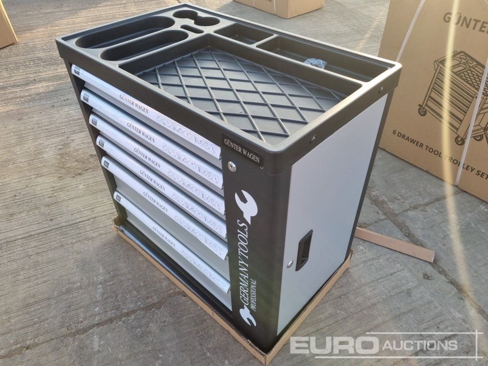 Unused Germany Tools Tools Trolley, 220Pcs, Complete with Tools, 6 Drawers / Carro Porta Herramientas Completo, 6 Cajones - ציוד לסדנאות: תמונה 1 Unused Germany Tools Tools Trolley, 220Pcs, Complete with Tools, 6 Drawers / Carro Porta Herramientas Completo, 6 Cajones - ציוד לסדנאות: תמונה 1