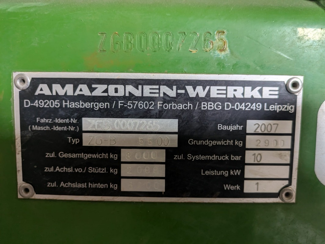 Amazone ZGB 5500 - מרסס: תמונה 4 Amazone ZGB 5500 - מרסס: תמונה 4