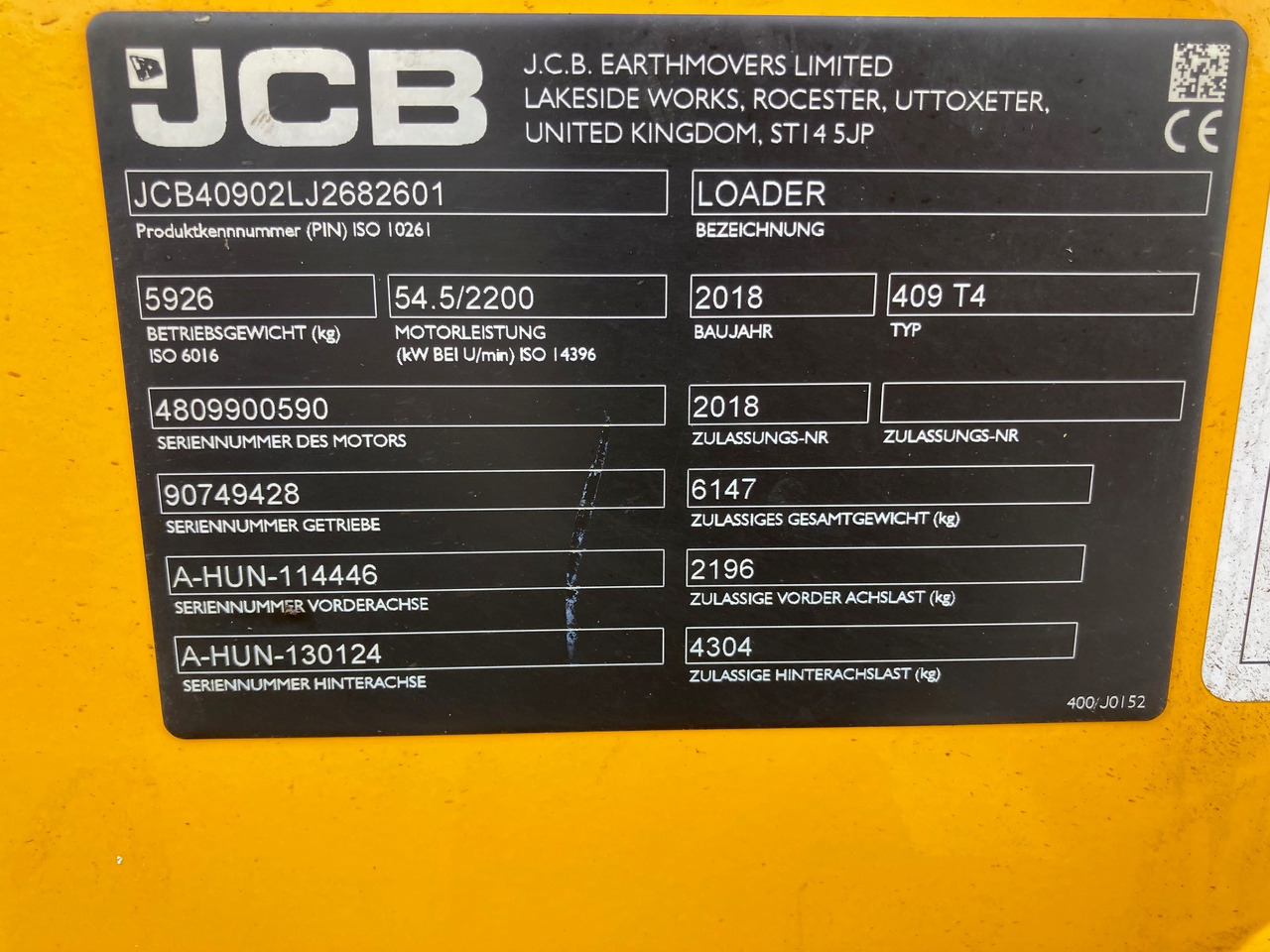 JCB Radlader Typ 409 - מעמיס: תמונה 2 JCB Radlader Typ 409 - מעמיס: תמונה 2