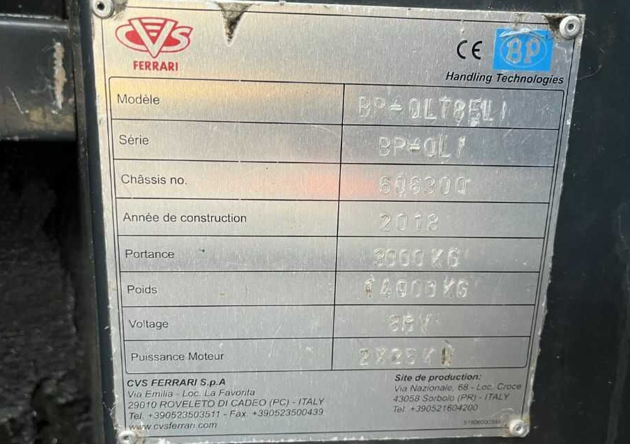 B-P Battioni e Pagani QLT8EL - מעמיס צד: תמונה 4 B-P Battioni e Pagani QLT8EL - מעמיס צד: תמונה 4