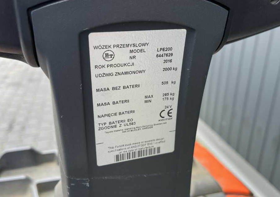 BT LPE200 - משאית משטחים: תמונה 4 BT LPE200 - משאית משטחים: תמונה 4