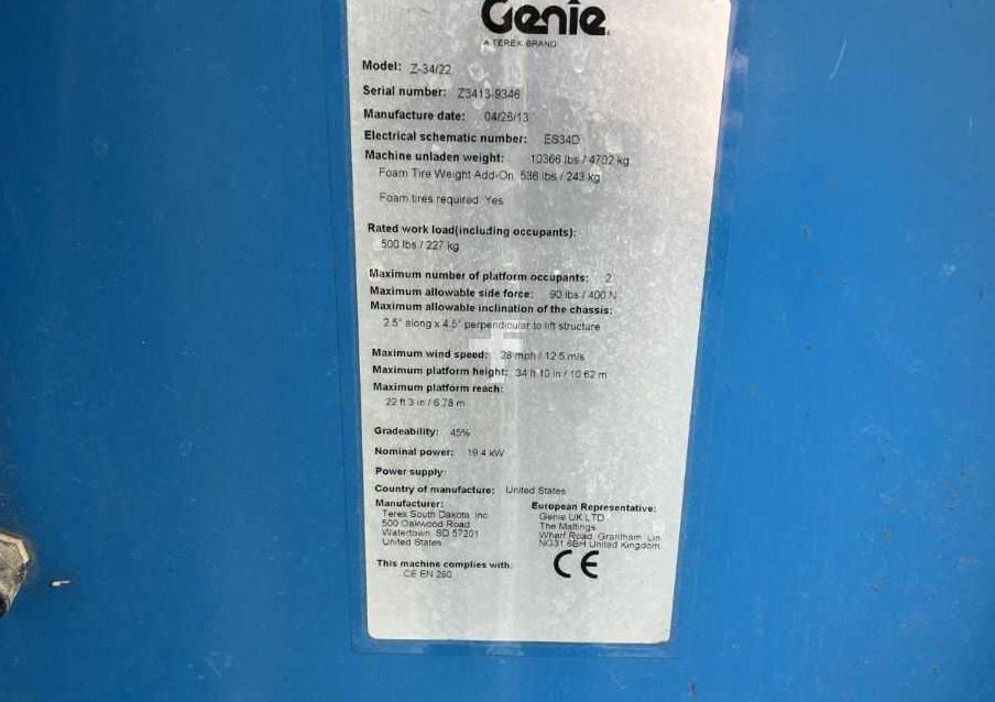 Genie Z-34/22 - זרוע מרפקי: תמונה 4 Genie Z-34/22 - זרוע מרפקי: תמונה 4