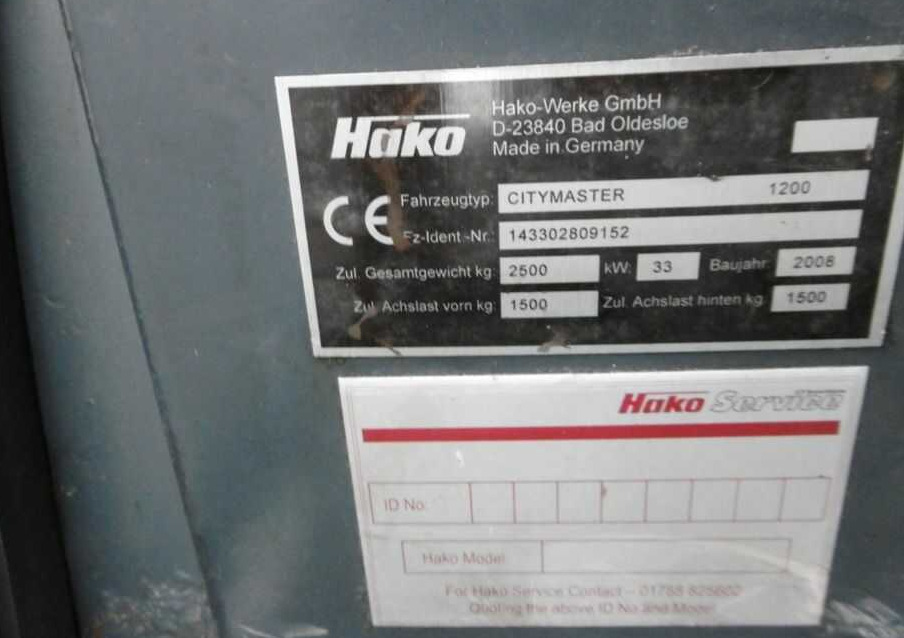 מטאטא כבישים Hako CityMaster 1200: תמונה 8