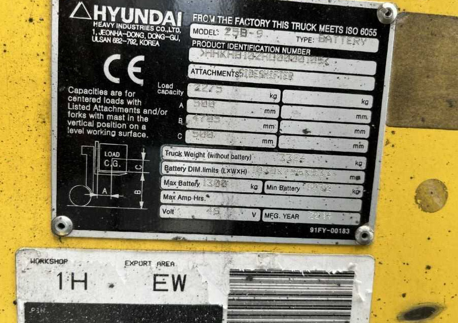 Hyundai 25B-9 - מלגזה חשמלית: תמונה 4 Hyundai 25B-9 - מלגזה חשמלית: תמונה 4