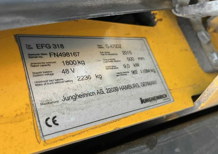 Jungheinrich EFG318 - מלגזה חשמלית: תמונה 4 Jungheinrich EFG318 - מלגזה חשמלית: תמונה 4