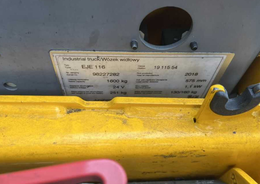 Jungheinrich EJE116 - משאית משטחים: תמונה 4 Jungheinrich EJE116 - משאית משטחים: תמונה 4