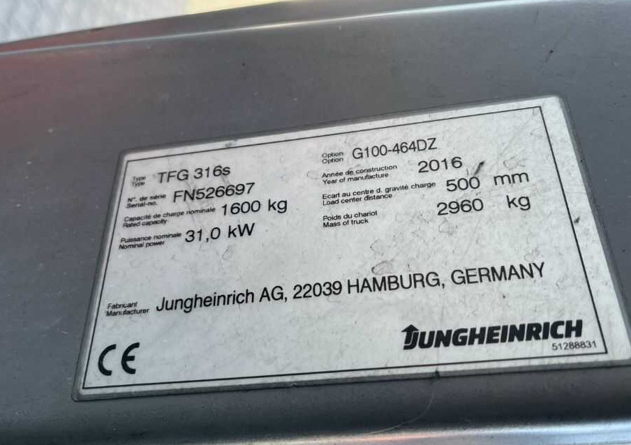 Jungheinrich TFG316s - מלגזת LPG: תמונה 4 Jungheinrich TFG316s - מלגזת LPG: תמונה 4
