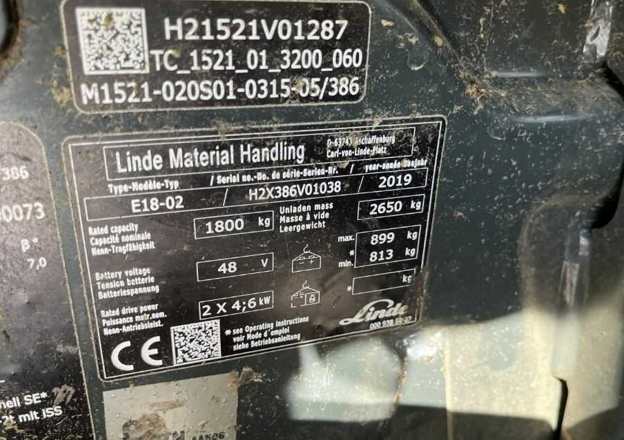 Linde E18-01 - מלגזה חשמלית: תמונה 5 Linde E18-01 - מלגזה חשמלית: תמונה 5