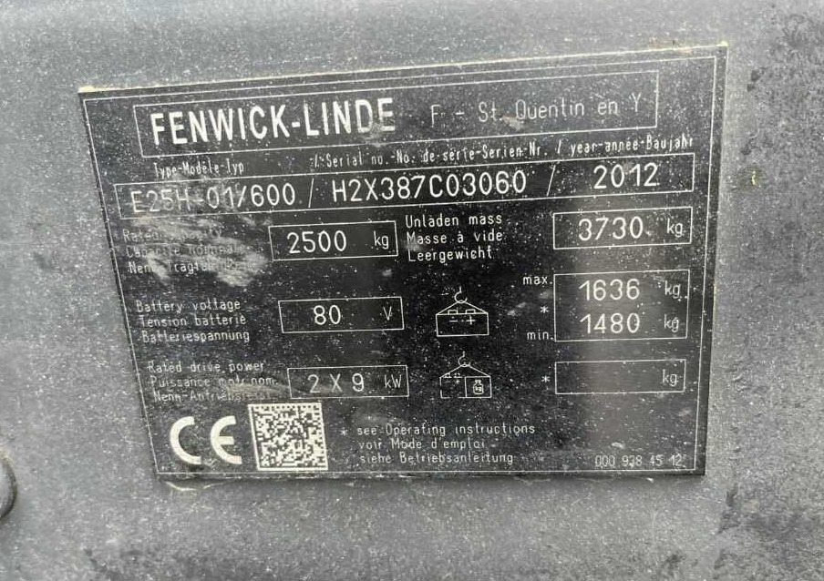 Linde E25H-01/600 - מלגזה חשמלית: תמונה 4 Linde E25H-01/600 - מלגזה חשמלית: תמונה 4