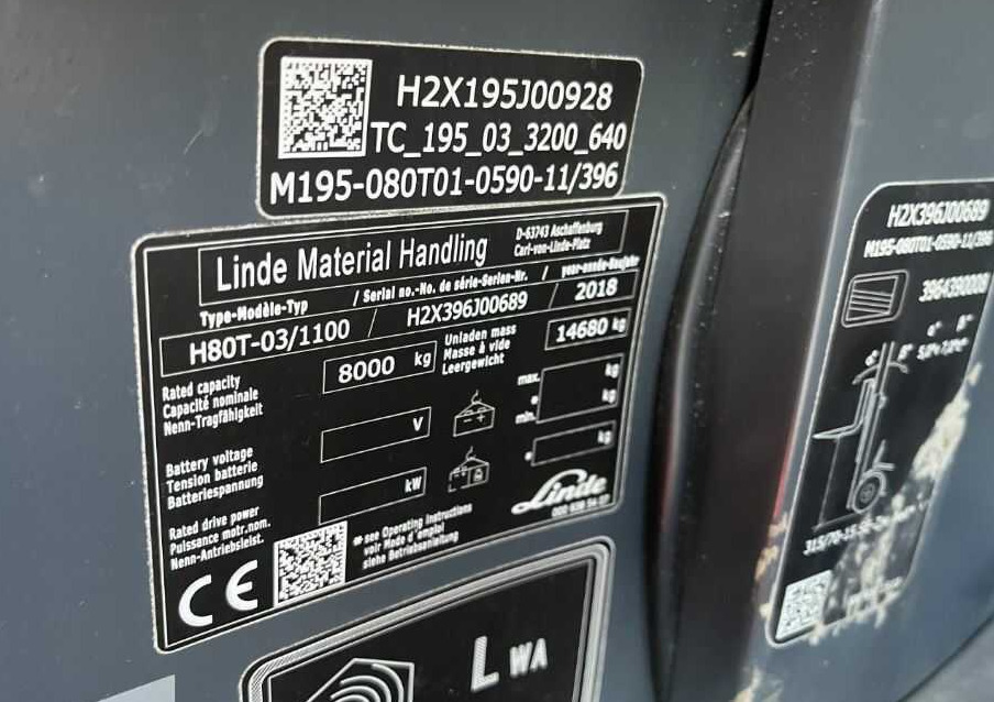 Linde H80T-03/1100 - מלגזת LPG: תמונה 4 Linde H80T-03/1100 - מלגזת LPG: תמונה 4