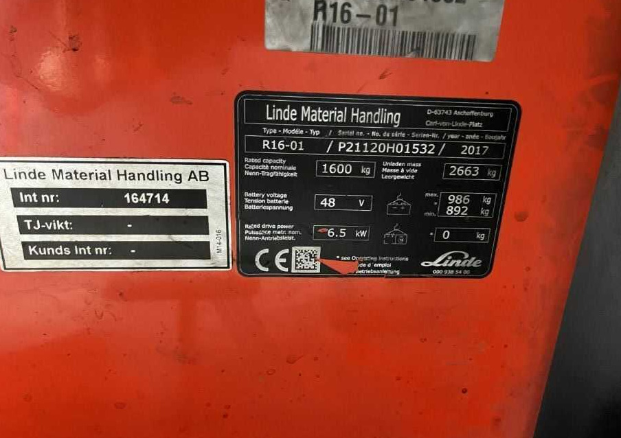 Linde R16-01 - משאית הגעה: תמונה 4 Linde R16-01 - משאית הגעה: תמונה 4