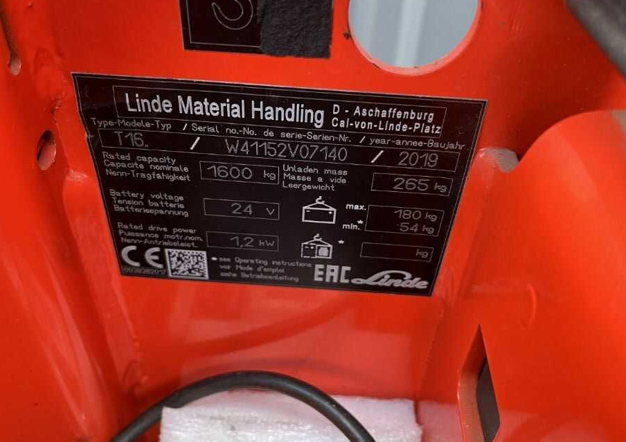 Linde T16 - משאית משטחים: תמונה 4 Linde T16 - משאית משטחים: תמונה 4