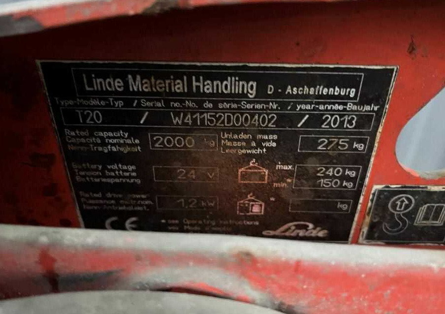 Linde T20 - משאית משטחים: תמונה 1 Linde T20 - משאית משטחים: תמונה 1