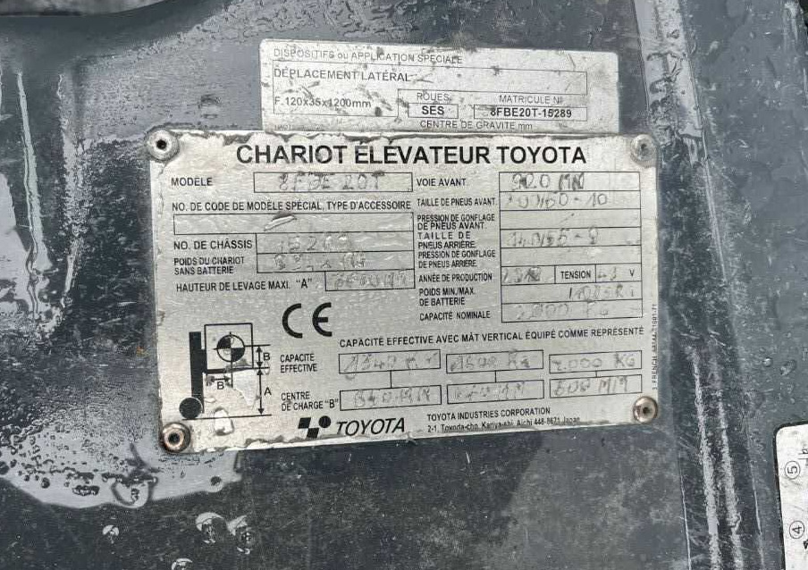 Toyota 8FBE20T - מלגזה חשמלית: תמונה 4 Toyota 8FBE20T - מלגזה חשמלית: תמונה 4