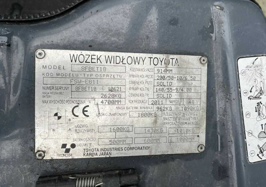 Toyota 8FBET18 - מלגזה חשמלית: תמונה 4 Toyota 8FBET18 - מלגזה חשמלית: תמונה 4