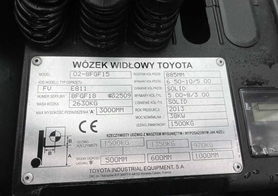 Toyota 8FGF15 - מלגזת LPG: תמונה 4 Toyota 8FGF15 - מלגזת LPG: תמונה 4