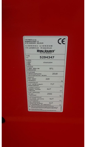 Hijsarm - צרופה עבור ציוד לטיפול בחומרים: תמונה 4 Hijsarm - צרופה עבור ציוד לטיפול בחומרים: תמונה 4