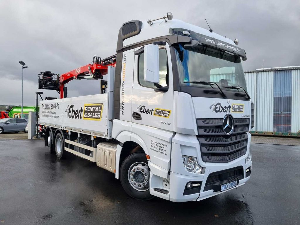 Mercedes-Benz Actros 2745 L 6x2 Baustoffpritsche+Kran Retarder - משאית צד נופל/ שטוחה, משאית מנוף: תמונה 3 Mercedes-Benz Actros 2745 L 6x2 Baustoffpritsche+Kran Retarder - משאית צד נופל/ שטוחה, משאית מנוף: תמונה 3