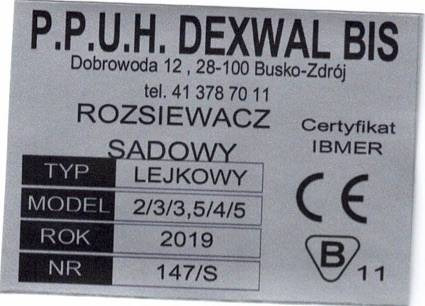 Dexwal fertilizer spreader 300 l - מפזרת דשן: תמונה 4 Dexwal fertilizer spreader 300 l - מפזרת דשן: תמונה 4