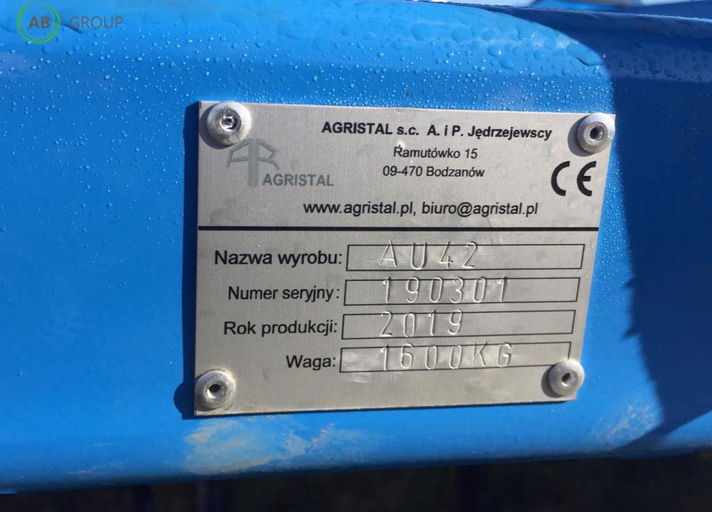 Hydraulically folding seedbed cultivator 4,2 m Agristal AU - קלטרת: תמונה 2 Hydraulically folding seedbed cultivator 4,2 m Agristal AU - קלטרת: תמונה 2