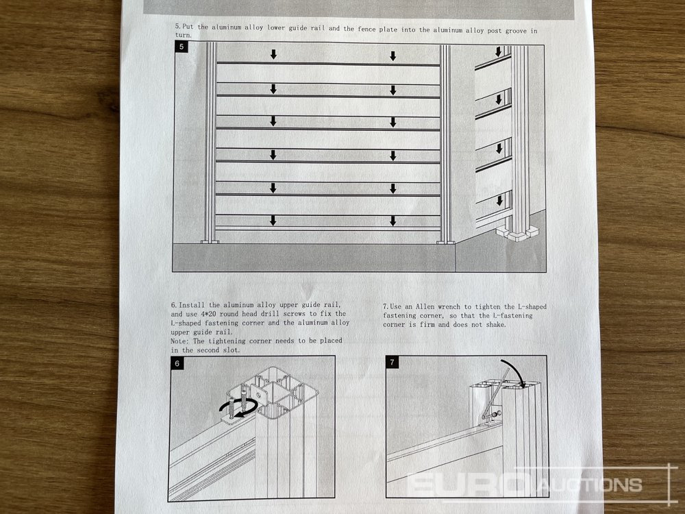 ציוד בנייה 1.8m Wide Anthracite Grey Composite Fence Panels (25 of), 2.45m Black Aluminium Posts (26 of), Complete With Assembly Kit: תמונה 20