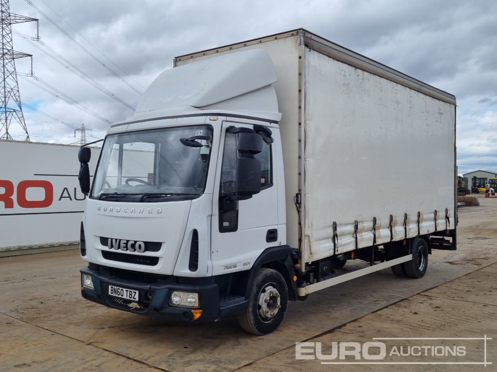 2010 Iveco 75E16 EEV - משאית וילונות צד: תמונה 1 2010 Iveco 75E16 EEV - משאית וילונות צד: תמונה 1