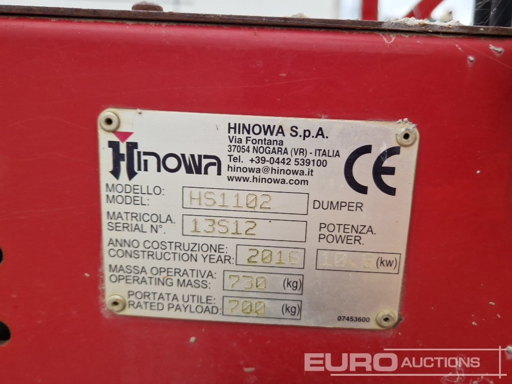 מסיר פסולת זוחל 2016 Hinowa HS1102: תמונה 31