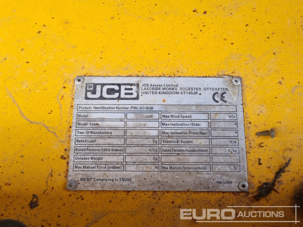 פלטפורמה אווירית 2018 JCB S2646E: תמונה 37