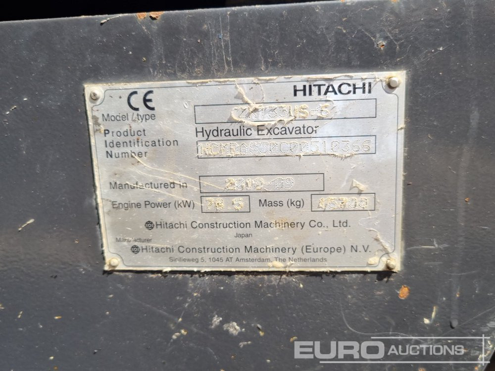 מחפר סורק 2019 Hitachi ZX135US-6: תמונה 44