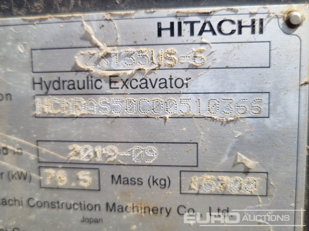 מחפר סורק 2019 Hitachi ZX135US-6: תמונה 45