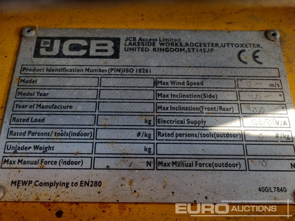 פלטפורמה אווירית 2019 JCB S2632E: תמונה 33