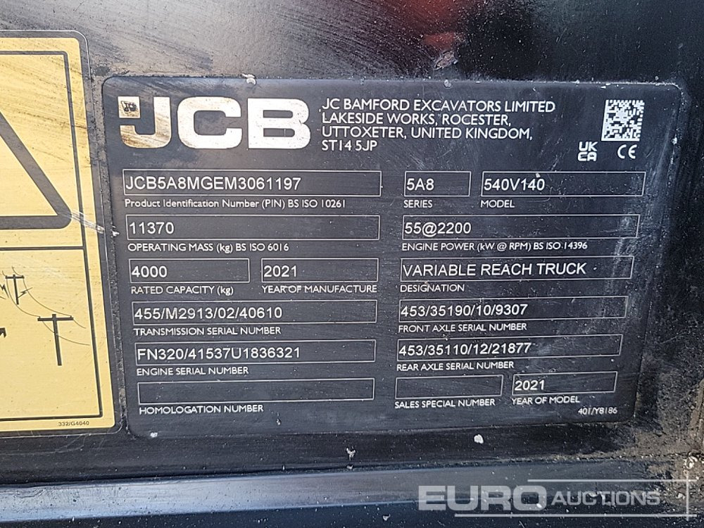 מפעיל טלסקופי 2021 JCB 540-140 Hi Viz: תמונה 42 מפעיל טלסקופי 2021 JCB 540-140 Hi Viz: תמונה 42