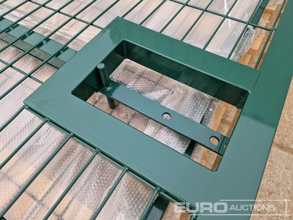 ציוד בנייה 3m x 2.3m Heavy Duty Galvanized Powder Coated Gate (2 of), 100mm x 100mm Post (2 of), Assembly Kit (Green): תמונה 6