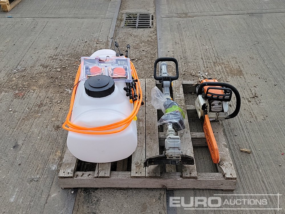 ציוד בנייה Stihl MS171 Petrol Chainsaw, Boss Sprayer, Titin Battery Strimmer: תמונה 8