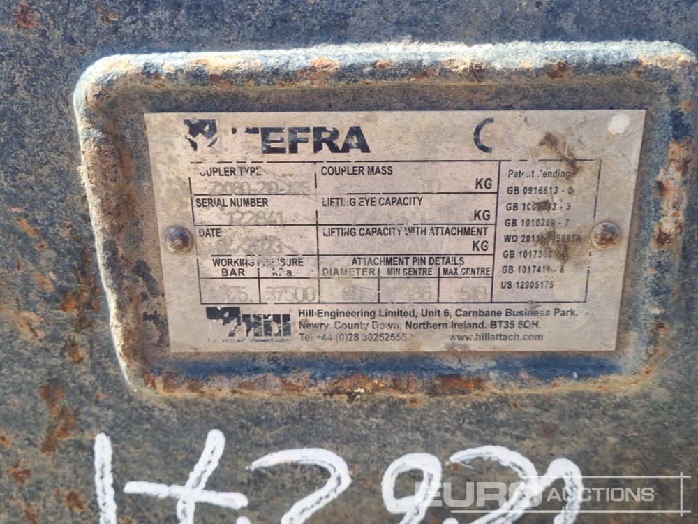 מצמד מהיר TEFRA Hydraulic Double Lock QH 80mm Pin to suit 20 Ton Excavator: תמונה 12