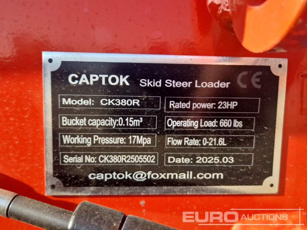 מעמיס היגוי החלקה Unused 2025 Captok CK380R: תמונה 36