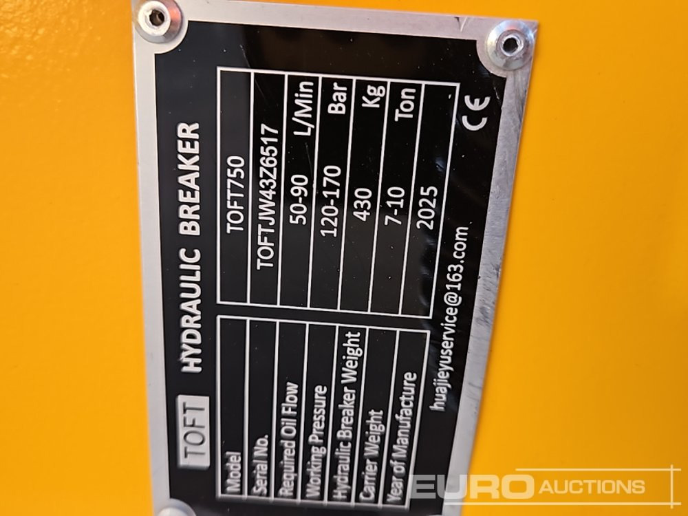 פטיש הידרולי Unused 2025 Toft 750: תמונה 14 פטיש הידרולי Unused 2025 Toft 750: תמונה 14