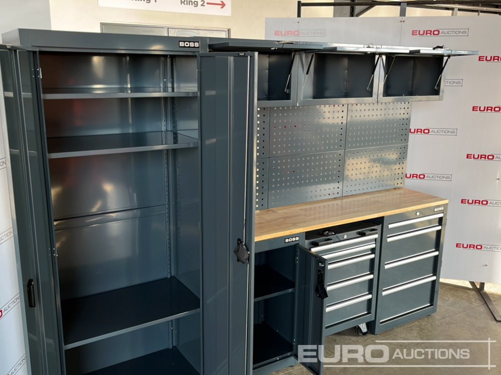 ציוד לסדנאות Unused Boss 2.6m 9 Drawer, 5 Cabinet Tool Station: תמונה 8