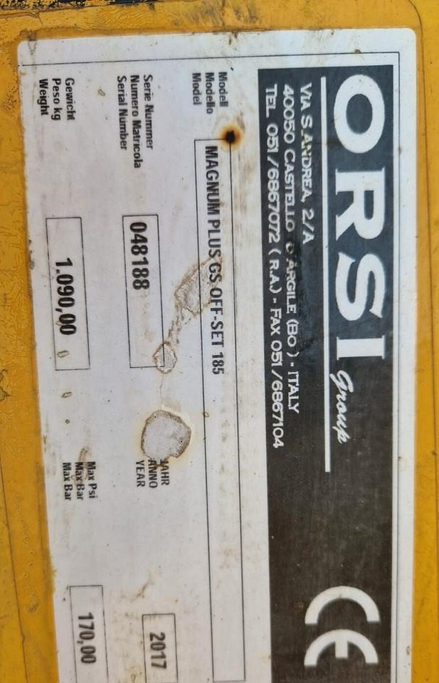 Trincia laterale usata Orsi Magnum Plus GS Off Set - מכסחת שוליים: תמונה 4 Trincia laterale usata Orsi Magnum Plus GS Off Set - מכסחת שוליים: תמונה 4