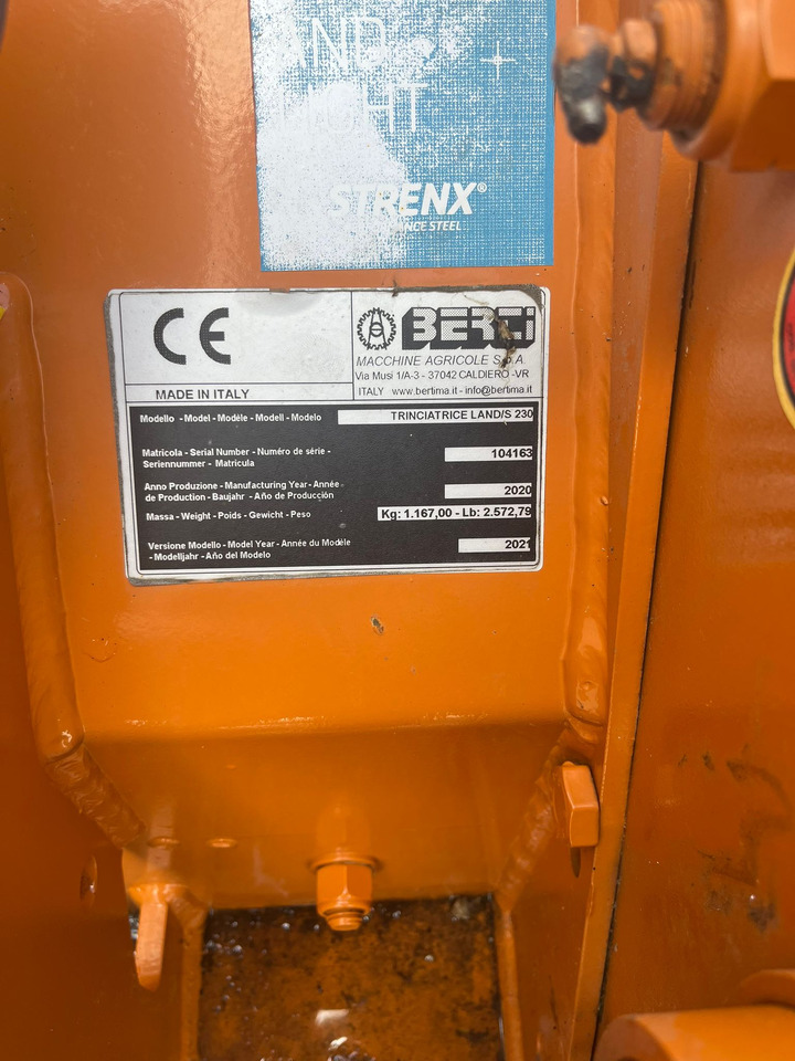 Trincia usata Berti Land/s 230 - מכסחת תבואה: תמונה 5 Trincia usata Berti Land/s 230 - מכסחת תבואה: תמונה 5