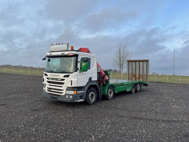 Scania P450 8X2*6 Knæklad + Kran HMF1820 – Machinetransporter - משאית הובלה אוטומטית, משאית מנוף: תמונה 1 Scania P450 8X2*6 Knæklad + Kran HMF1820 – Machinetransporter - משאית הובלה אוטומטית, משאית מנוף: תמונה 1