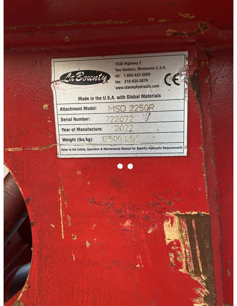 LaBounty MSD2250R - מזמרת הריסה עבור מכונת בנייה: תמונה 4 LaBounty MSD2250R - מזמרת הריסה עבור מכונת בנייה: תמונה 4