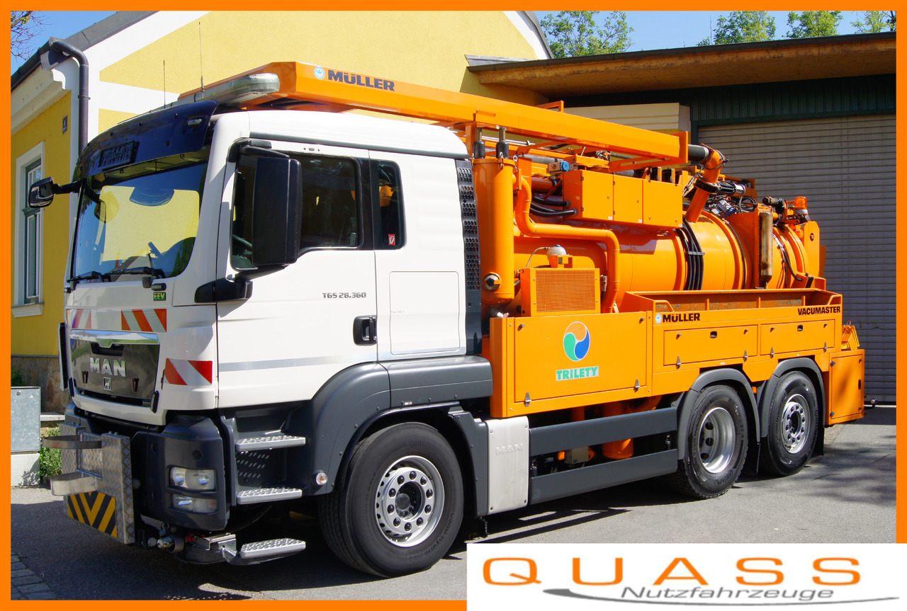 MAN TGS 28.360 BL 6x2-4/MÜLLER-KOMBI + Funk/TÜV/Euro5 - משאית ואקום: תמונה 1 MAN TGS 28.360 BL 6x2-4/MÜLLER-KOMBI + Funk/TÜV/Euro5 - משאית ואקום: תמונה 1