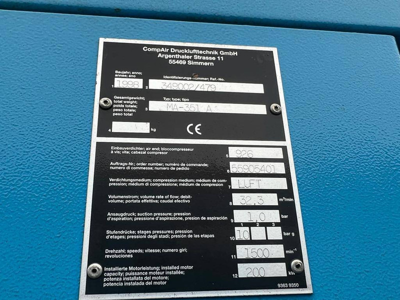 Compair MA-351 A - מדחס אוויר: תמונה 2 Compair MA-351 A - מדחס אוויר: תמונה 2